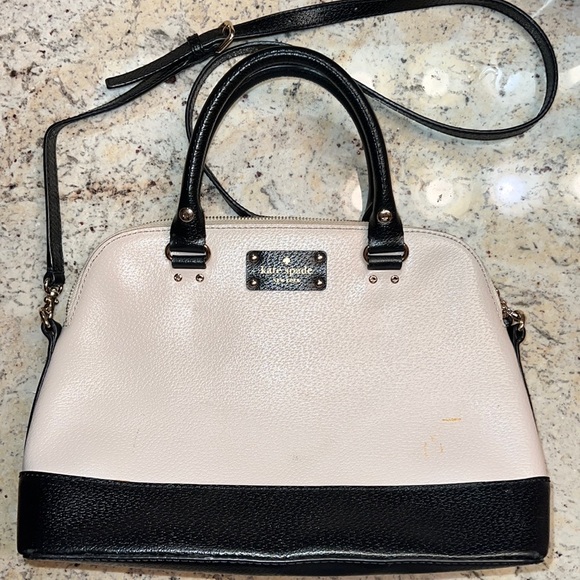 kate spade Handbags - Kate Spade Large Satchel Crossbody Cream and Black